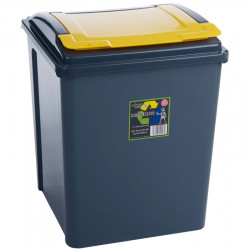 50 Litre Recycling Bin with Yellow Lid