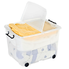 75 Litre Smart Storage Box with Folding Lid and Wheels
