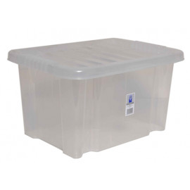24 Litre Clear Storage Box - Black Lid