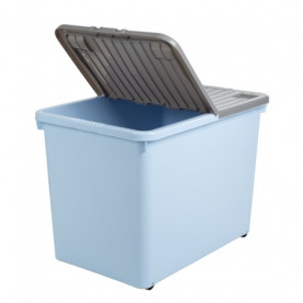 80 Litre Blue Box with Wheels and Folding Lid