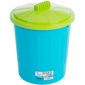 8 Litre Blue Fun Bin With Lime Lid