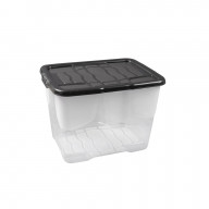 24 Litre Clear Crate with Black Lid