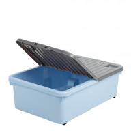 32 Litre Blue Box with Wheels and Folding Lid